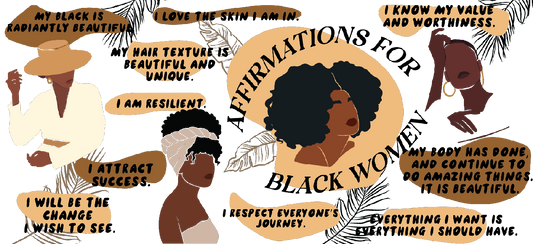 Affirmations For Black Woman UV DTF Transfer