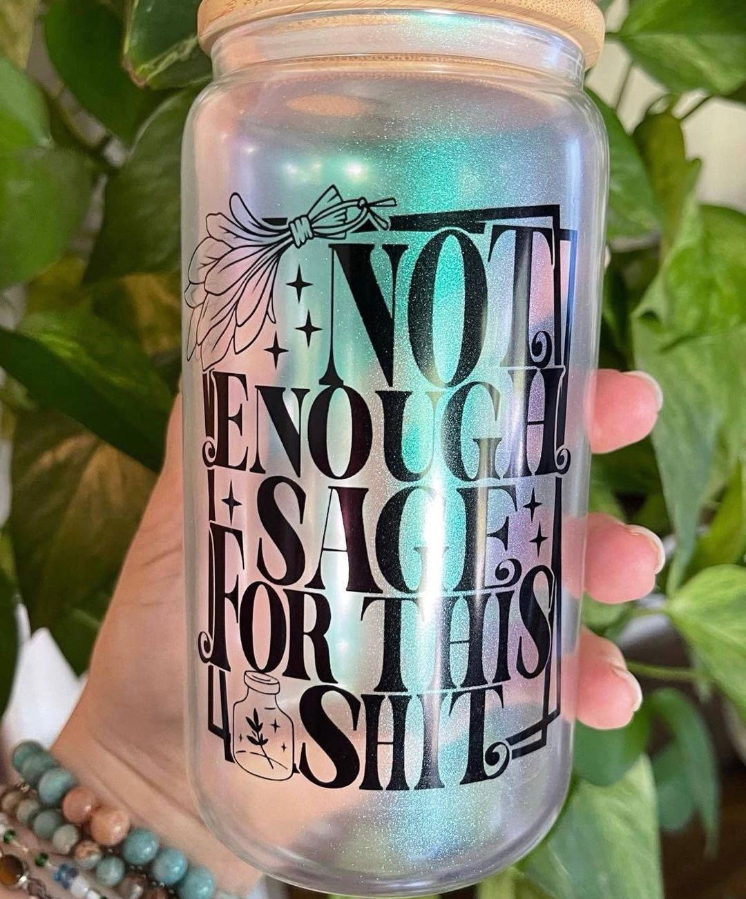 Iridescent 16oz Transparent Can Glass