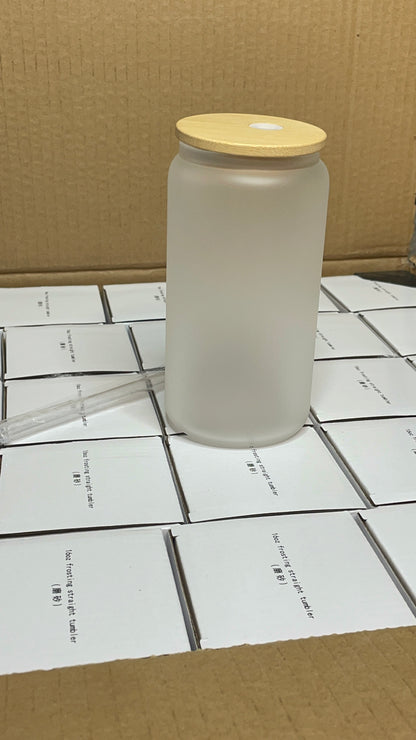 16oz Frosted Can Glass Tumbler: Wholesale 25