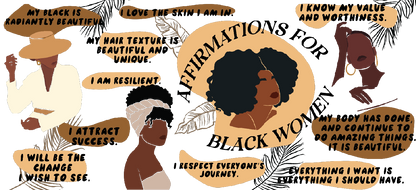 Affirmations For Black Woman UV DTF Transfer