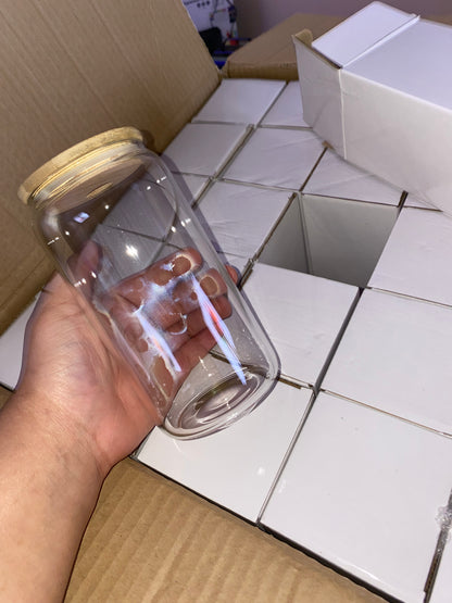 16oz Clear Can Glass: Wholesale 25 pieces