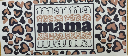 Mama Hearts UV DTF Transfer