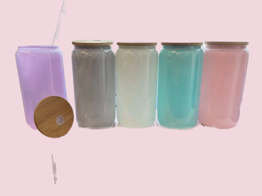 16oz Colorful Shimmer Can Glass: Wholesale 30