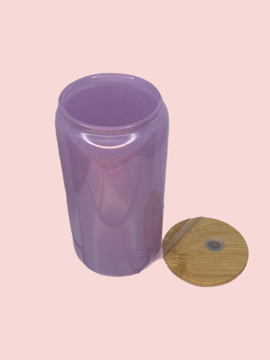 16oz Purple shimmer can glass: Wholesale