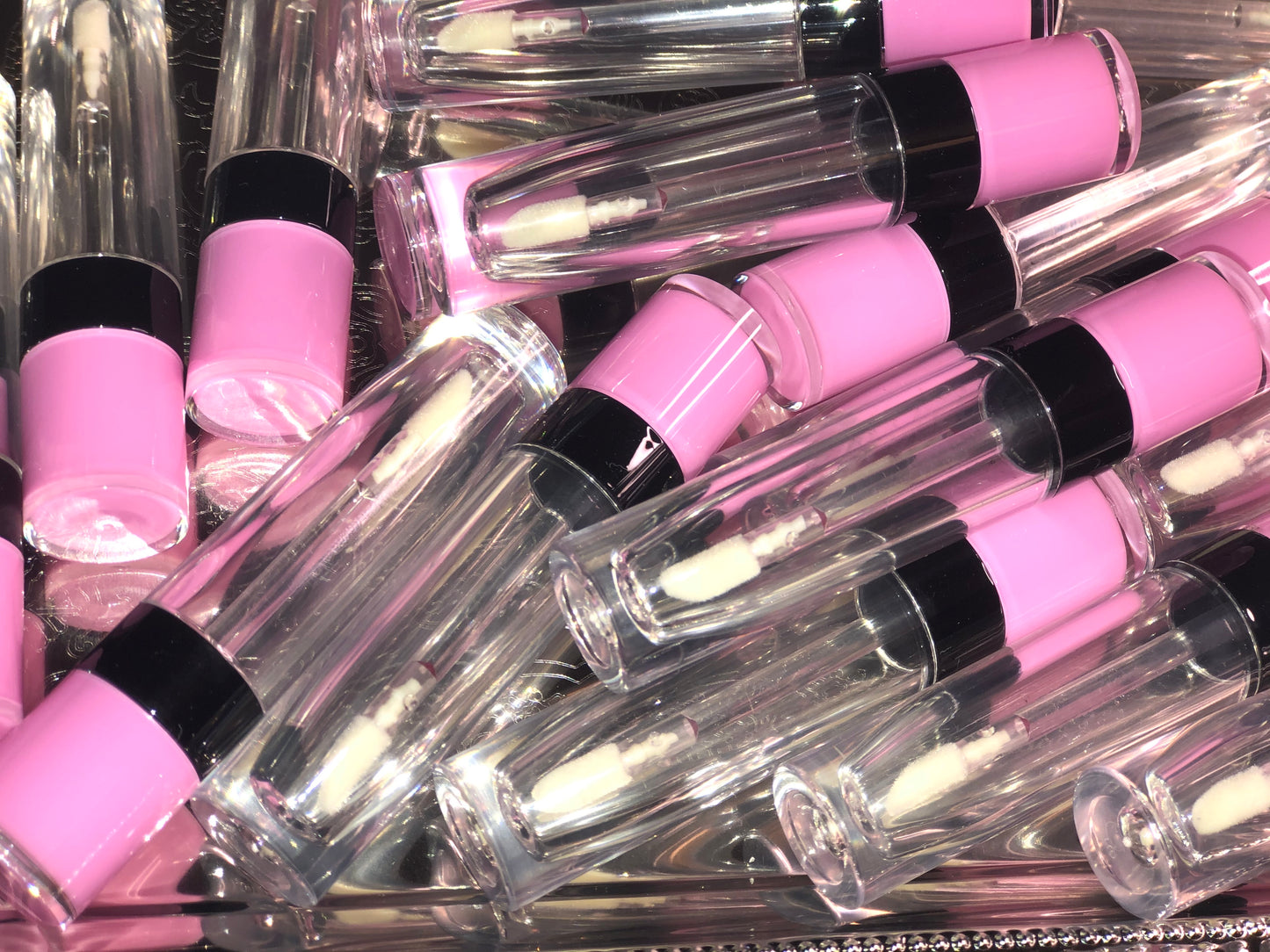 Pink/Black Lipgloss Tubes - Whole Sale Lipgloss Tubes